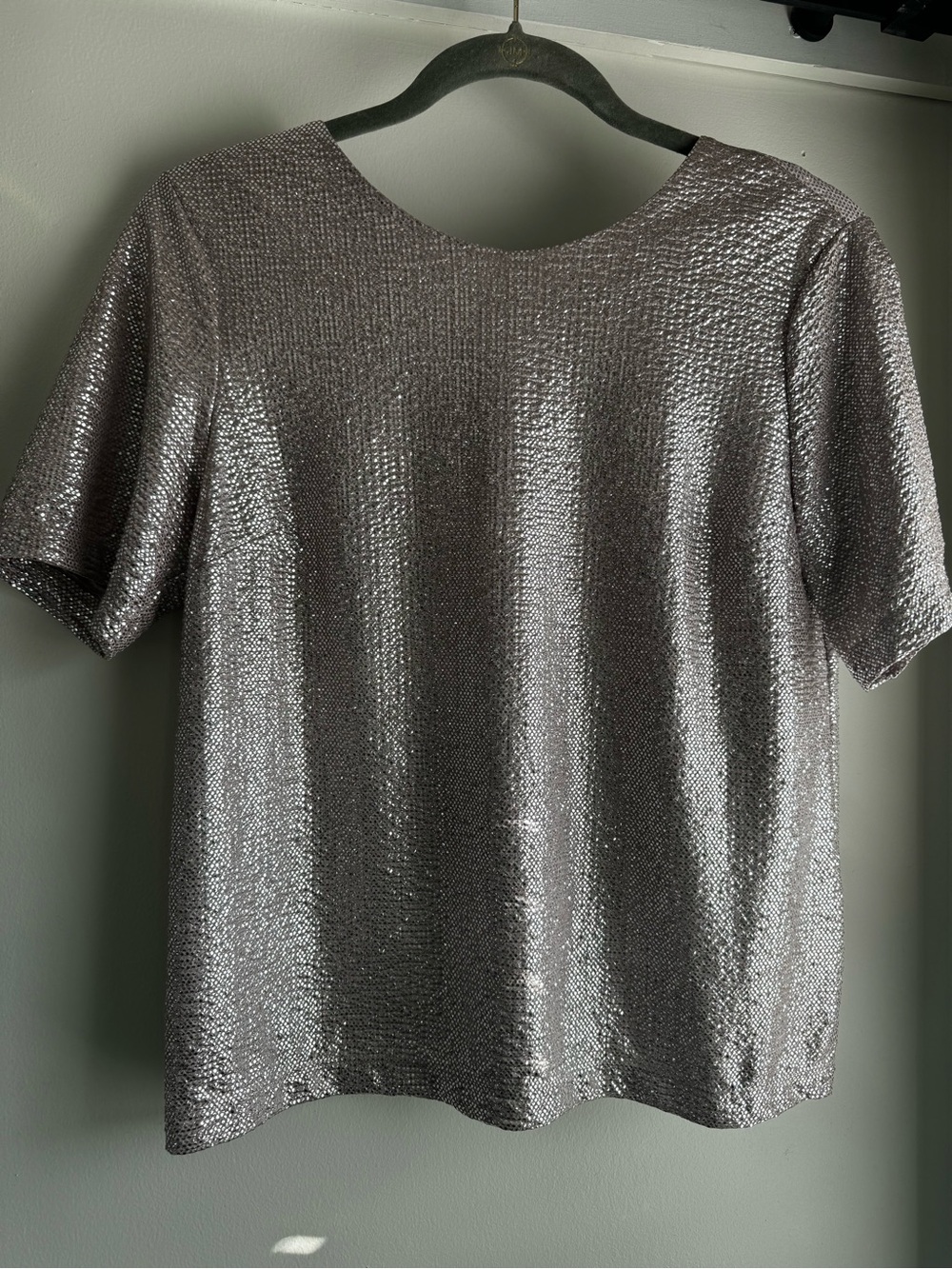 Monteau Metallic Silver Short-Sleeve Tee